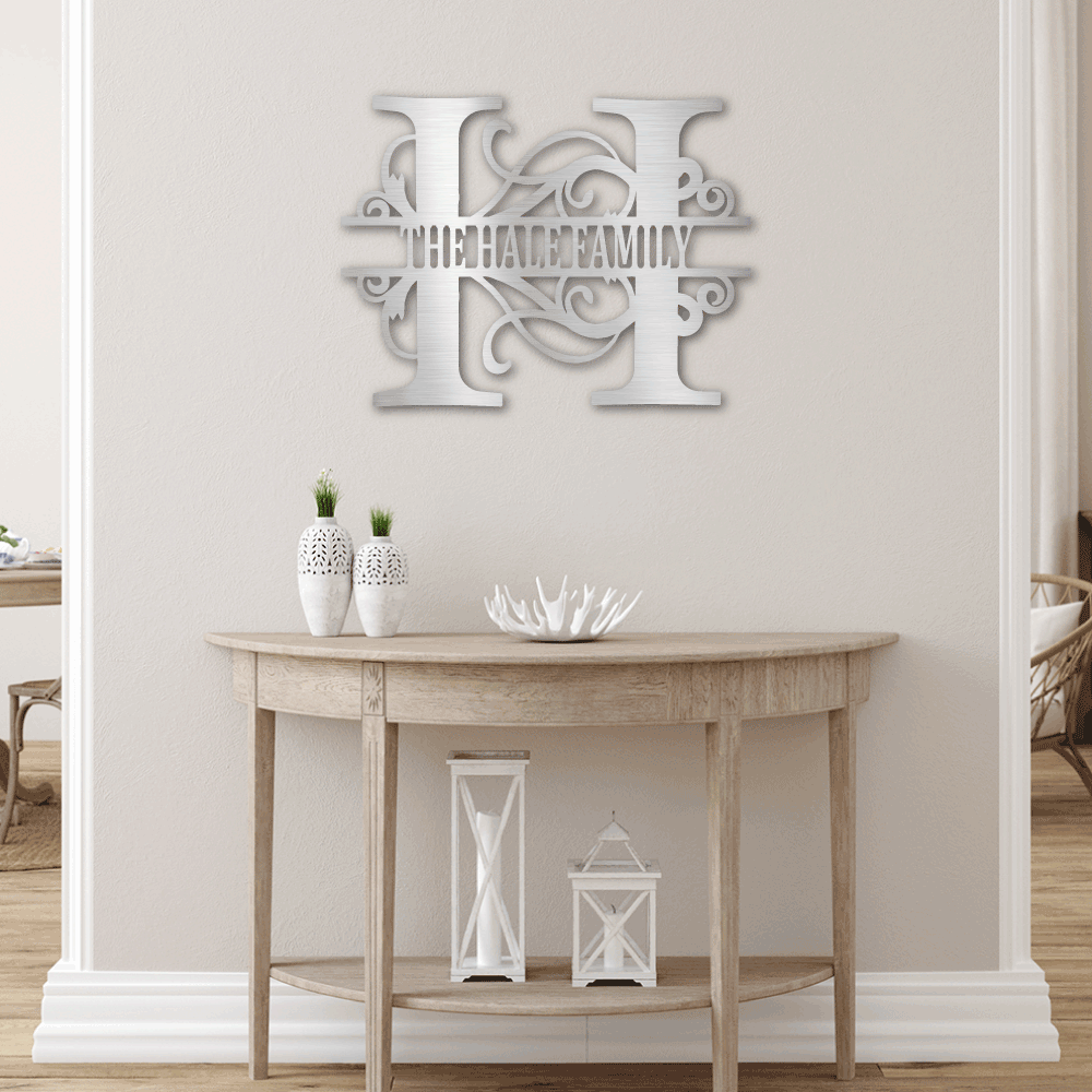 Split Letter Monogram Family Name - Personalize It Today