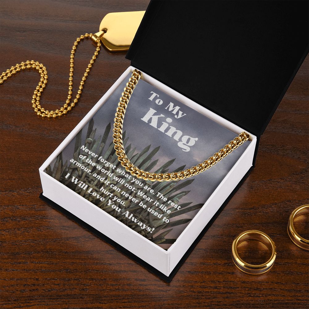 To My King - Iron Throne - Cuban Link Chain