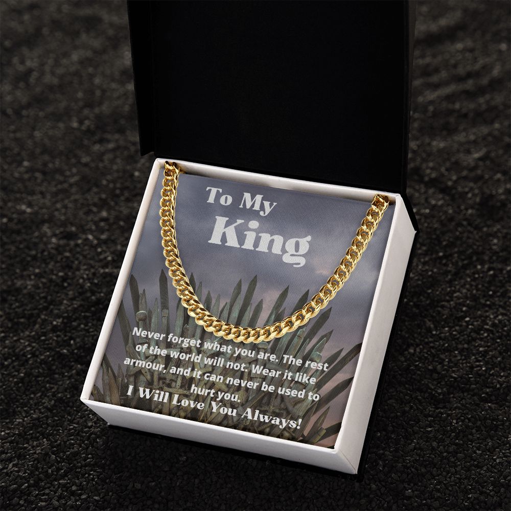 To My King - Iron Throne - Cuban Link Chain
