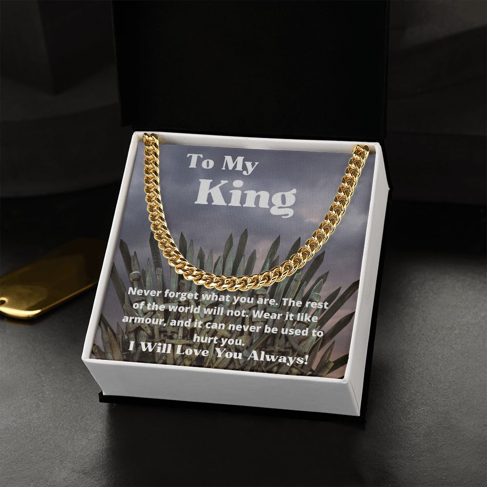 To My King - Iron Throne - Cuban Link Chain