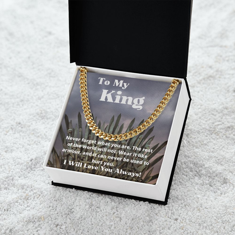 To My King - Iron Throne - Cuban Link Chain