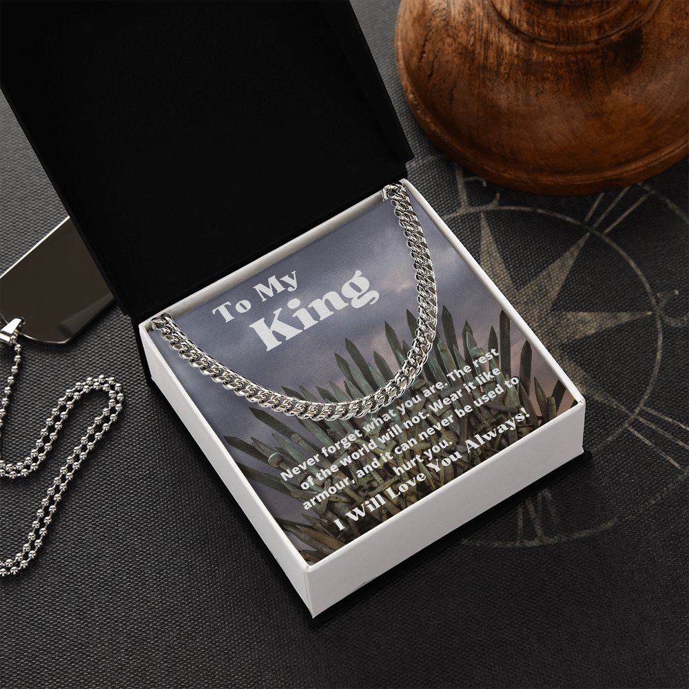 To My King - Iron Throne - Cuban Link Chain