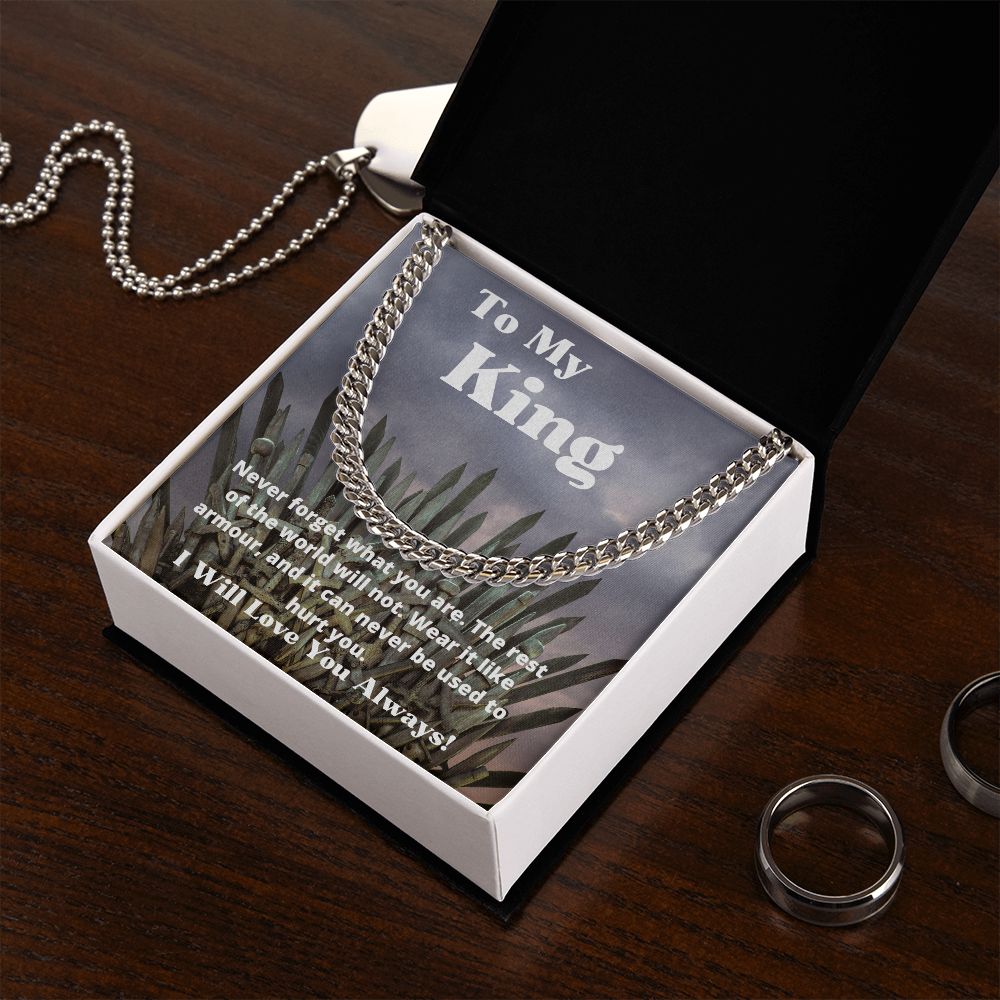 To My King - Iron Throne - Cuban Link Chain
