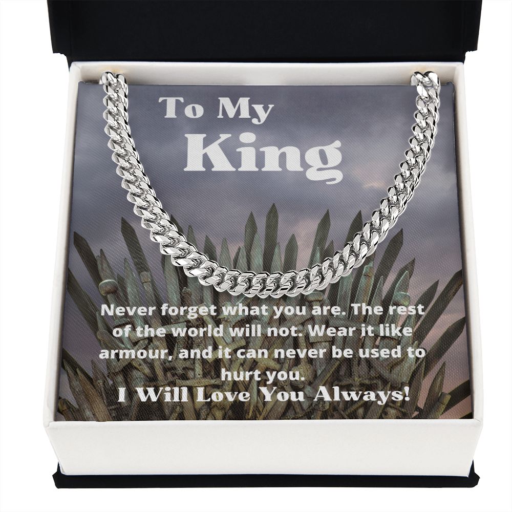 To My King - Iron Throne - Cuban Link Chain
