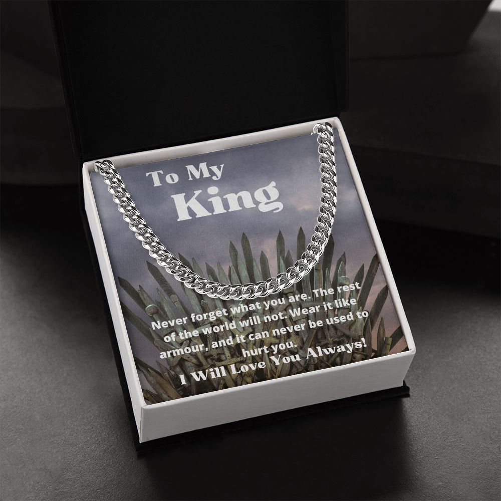 To My King - Iron Throne - Cuban Link Chain