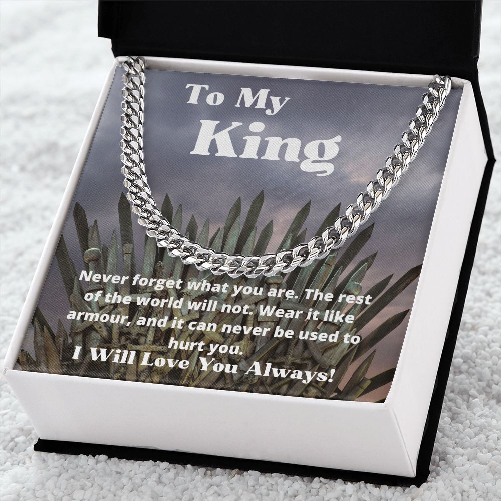 To My King - Iron Throne - Cuban Link Chain