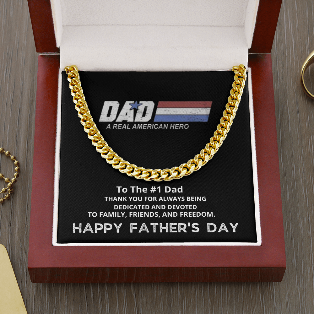Dad | A Real American Hero | Cuban Link Chain