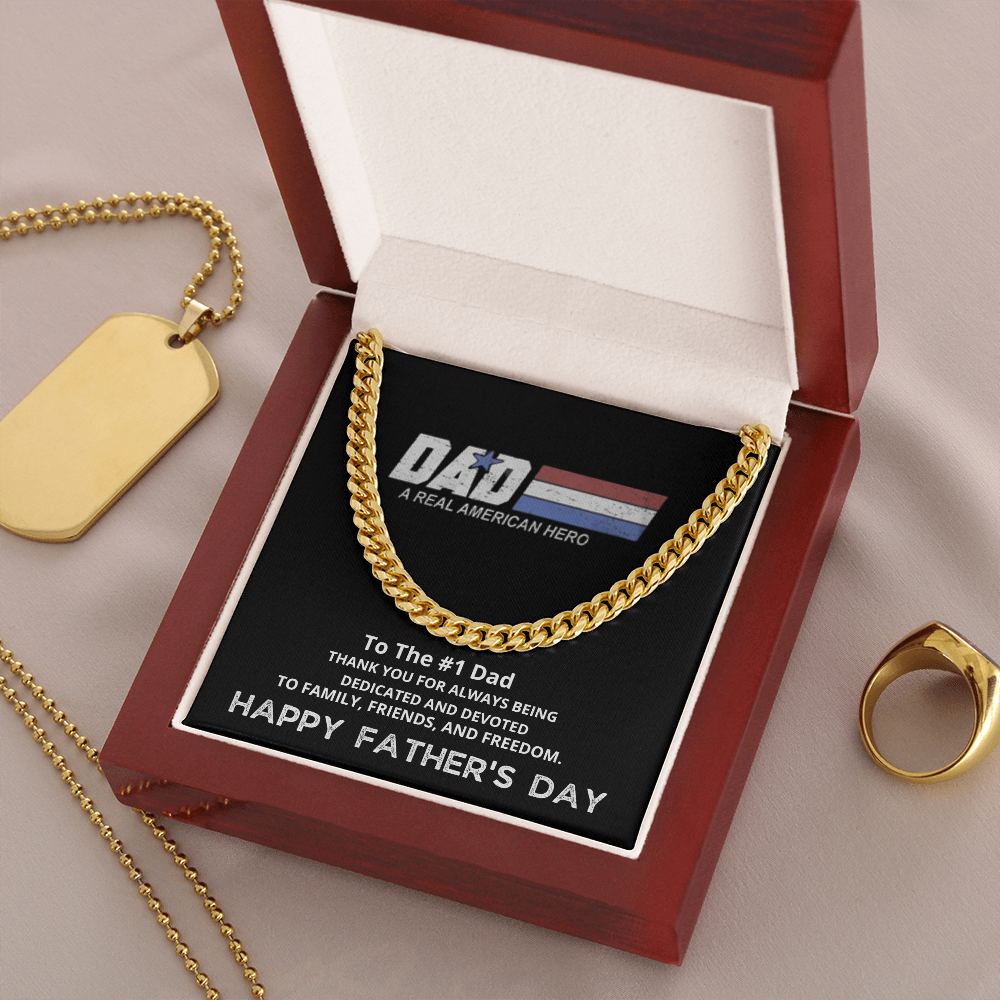 Dad | A Real American Hero | Cuban Link Chain