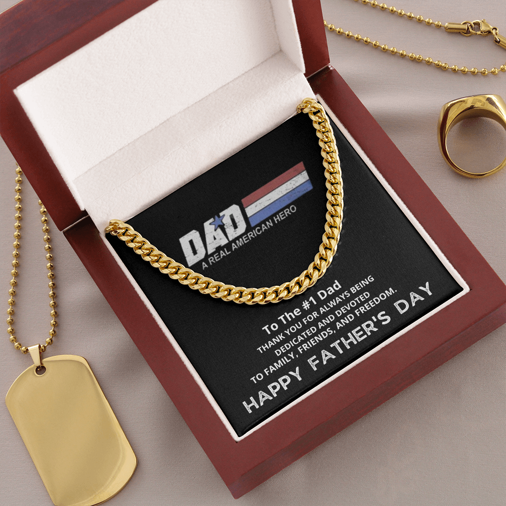 Dad | A Real American Hero | Cuban Link Chain