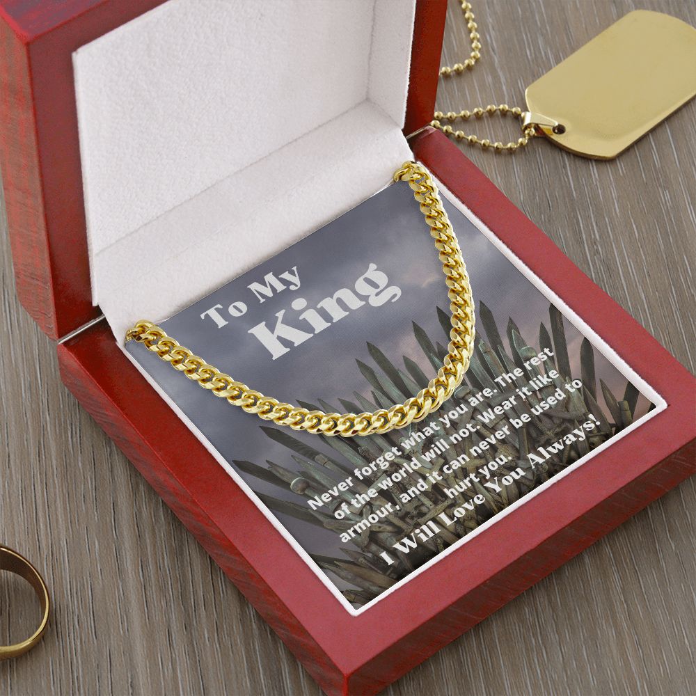 To My King - Iron Throne - Cuban Link Chain