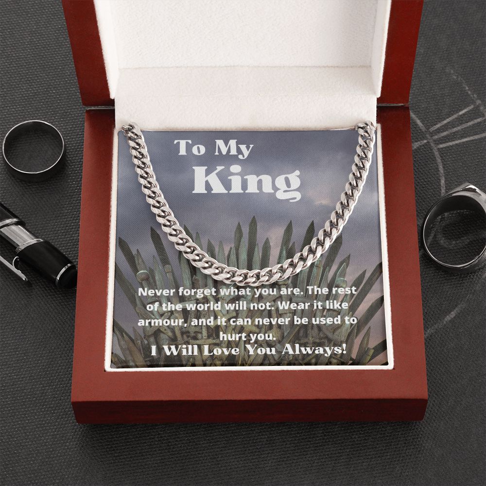 To My King - Iron Throne - Cuban Link Chain