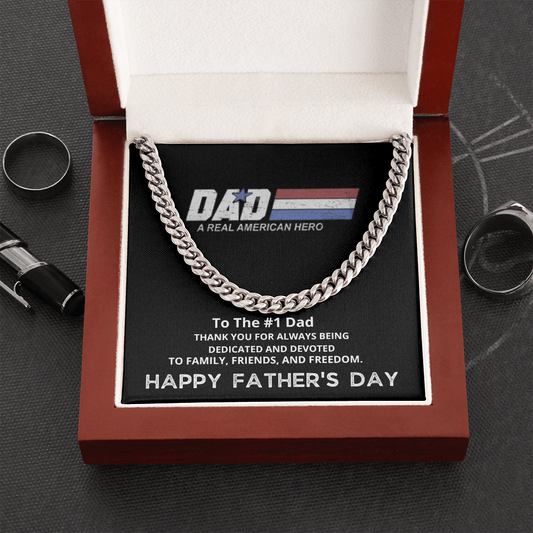 Dad | A Real American Hero | Cuban Link Chain