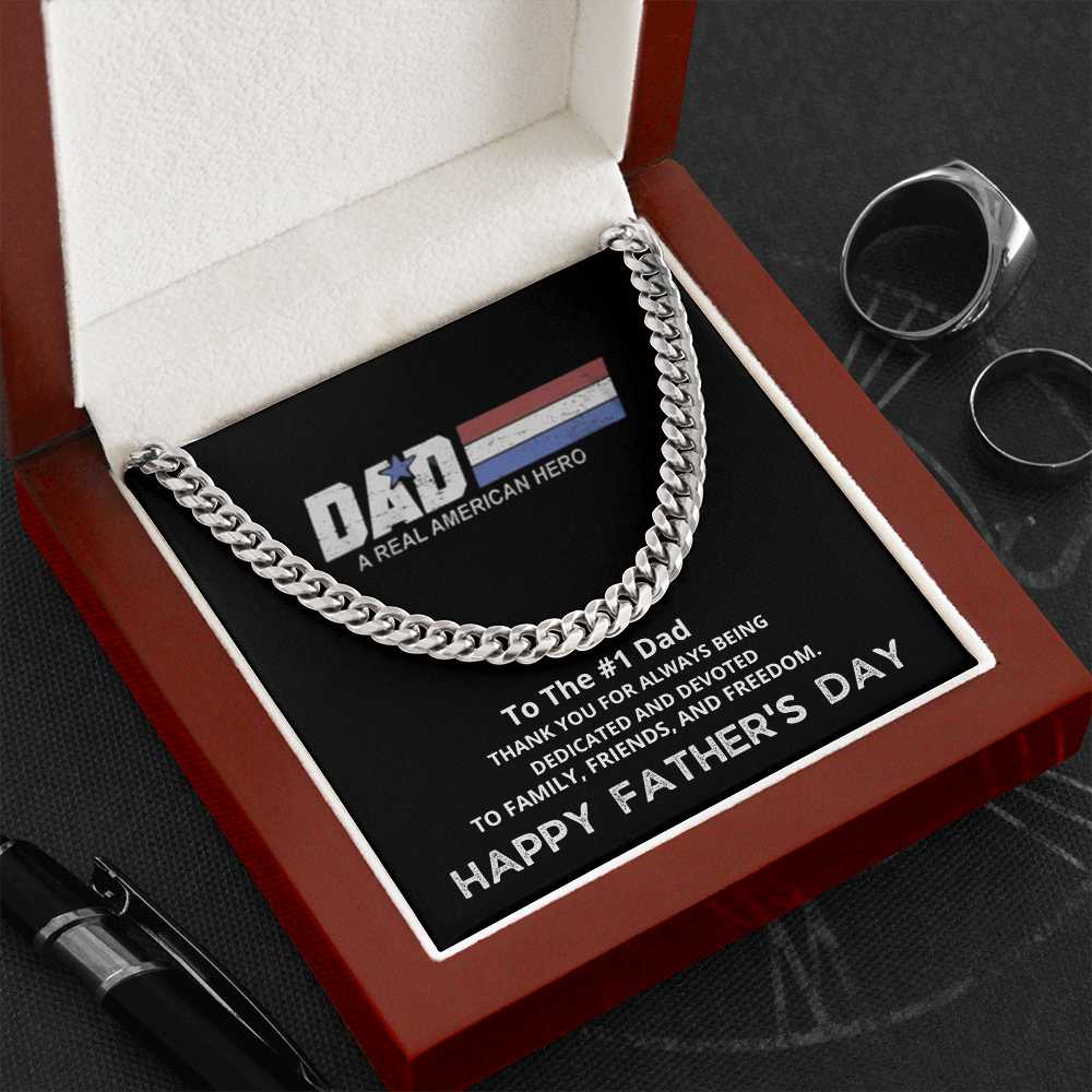 Dad | A Real American Hero | Cuban Link Chain