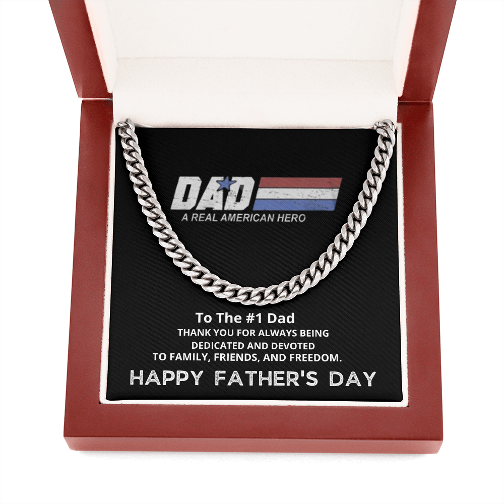 Dad | A Real American Hero | Cuban Link Chain