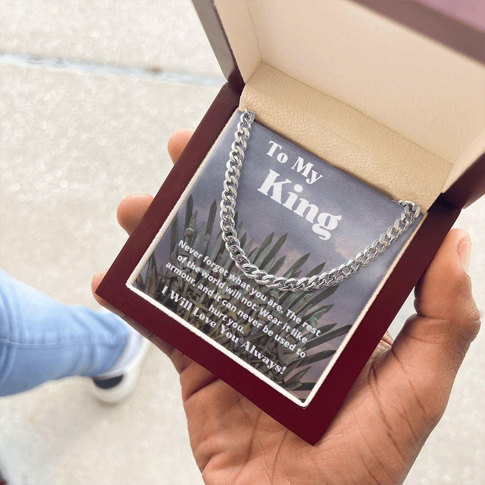 To My King - Iron Throne - Cuban Link Chain