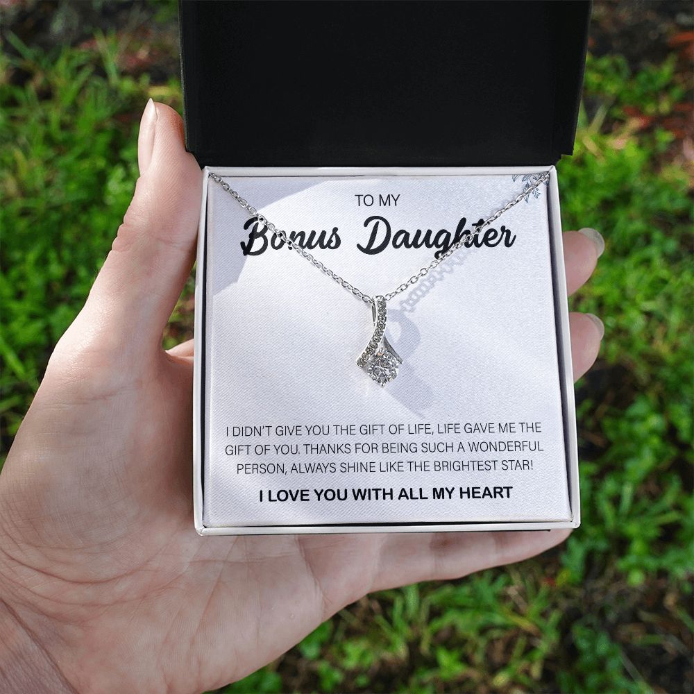 To My Bonus Daughter | Shine Like The Brightest Star | Necklace
