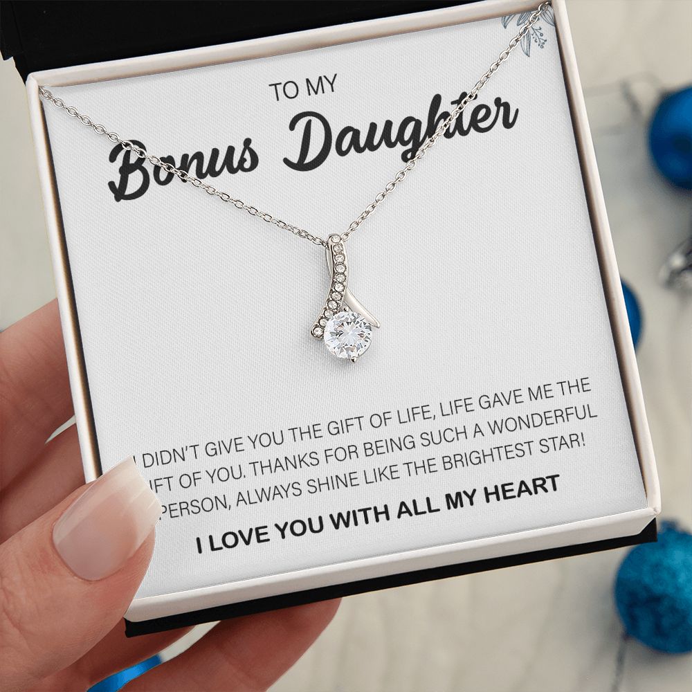 To My Bonus Daughter | Shine Like The Brightest Star | Necklace