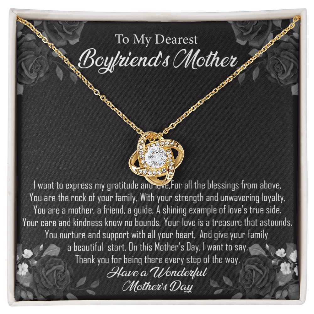 To My Boyfriends Mother - Kindness knows No Bounds -  Premium Love Knot Necklace