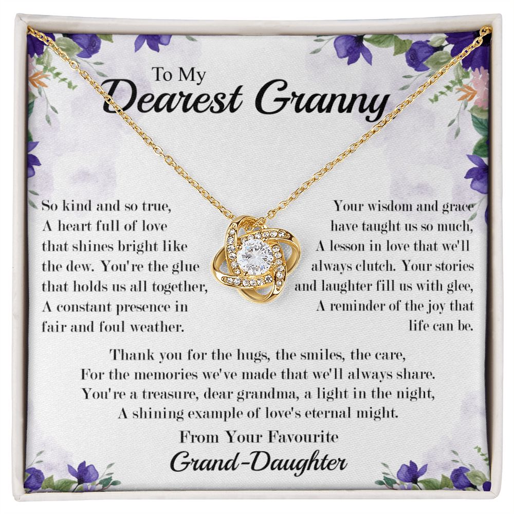 Dearest Granny - From Your Favorite Granddaughter -  Premium Love Knot Necklace