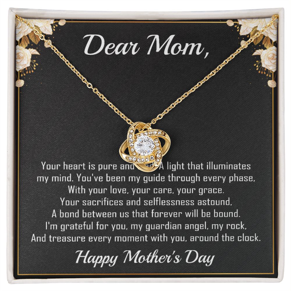 Dear Mom - Heart Pure and Kind -  Premium Love Knot Necklace