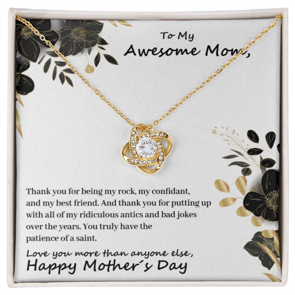 To My Mom - Thanks For Being My Rock - Premium Love Knot Necklace