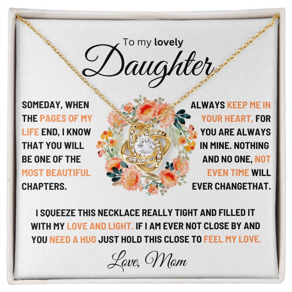 To My Lovely Daughter | Coral Wreath | Love Knot Necklace
