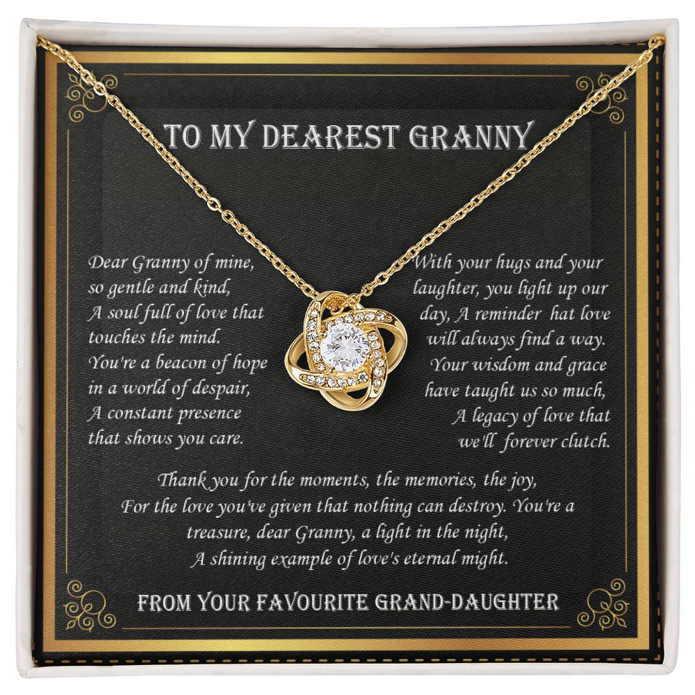 To My Granny - Shining Example of Love - Premium Love Knot Necklace