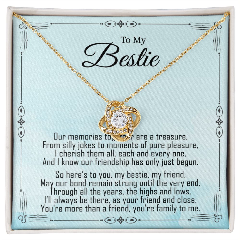 To My Bestie - Friendship Just Begun -  Premium Love Knot Necklace