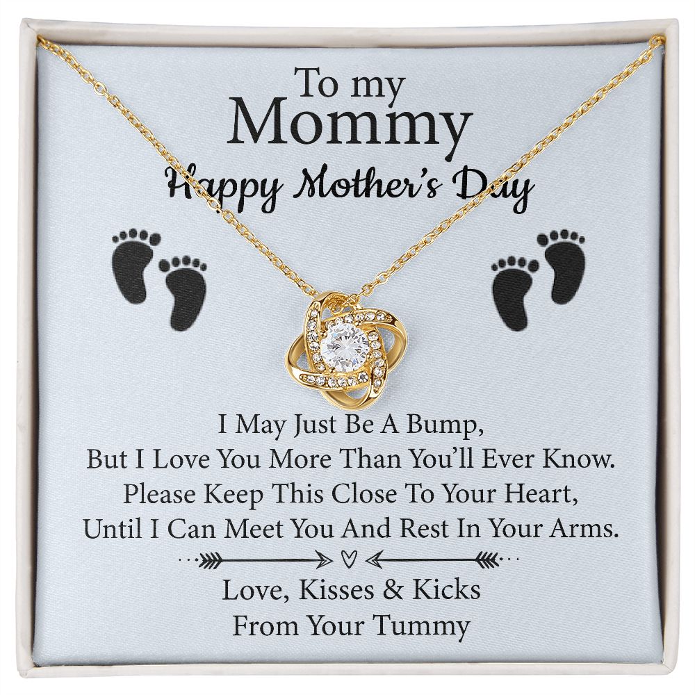 To My Mommy - From Your Tummy - Love Knot Necklace