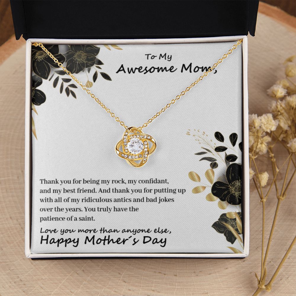 To My Mom - Thanks For Being My Rock - Premium Love Knot Necklace