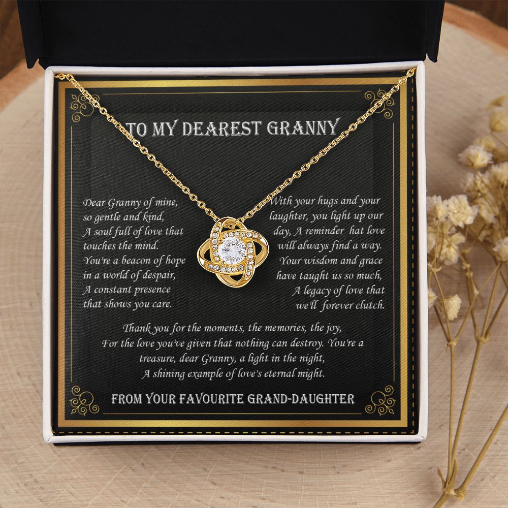 To My Granny - Shining Example of Love - Premium Love Knot Necklace