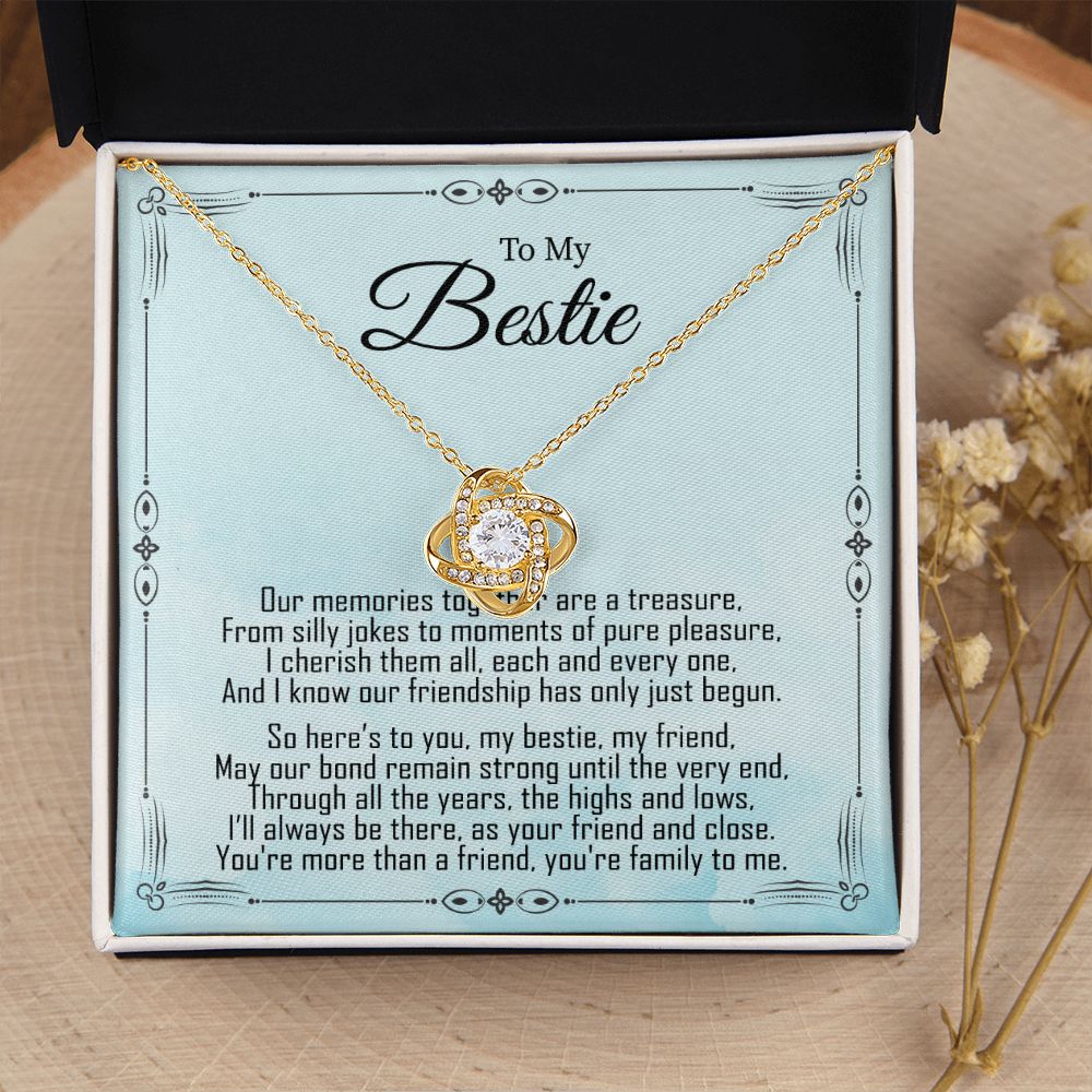 To My Bestie - Friendship Just Begun -  Premium Love Knot Necklace