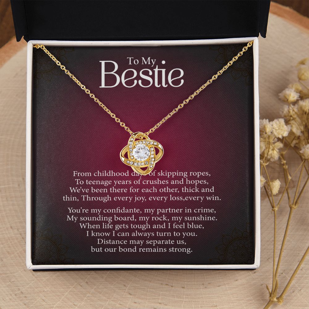 To My Bestie - Every Loss and Every Win -  Premium Love Knot Necklace