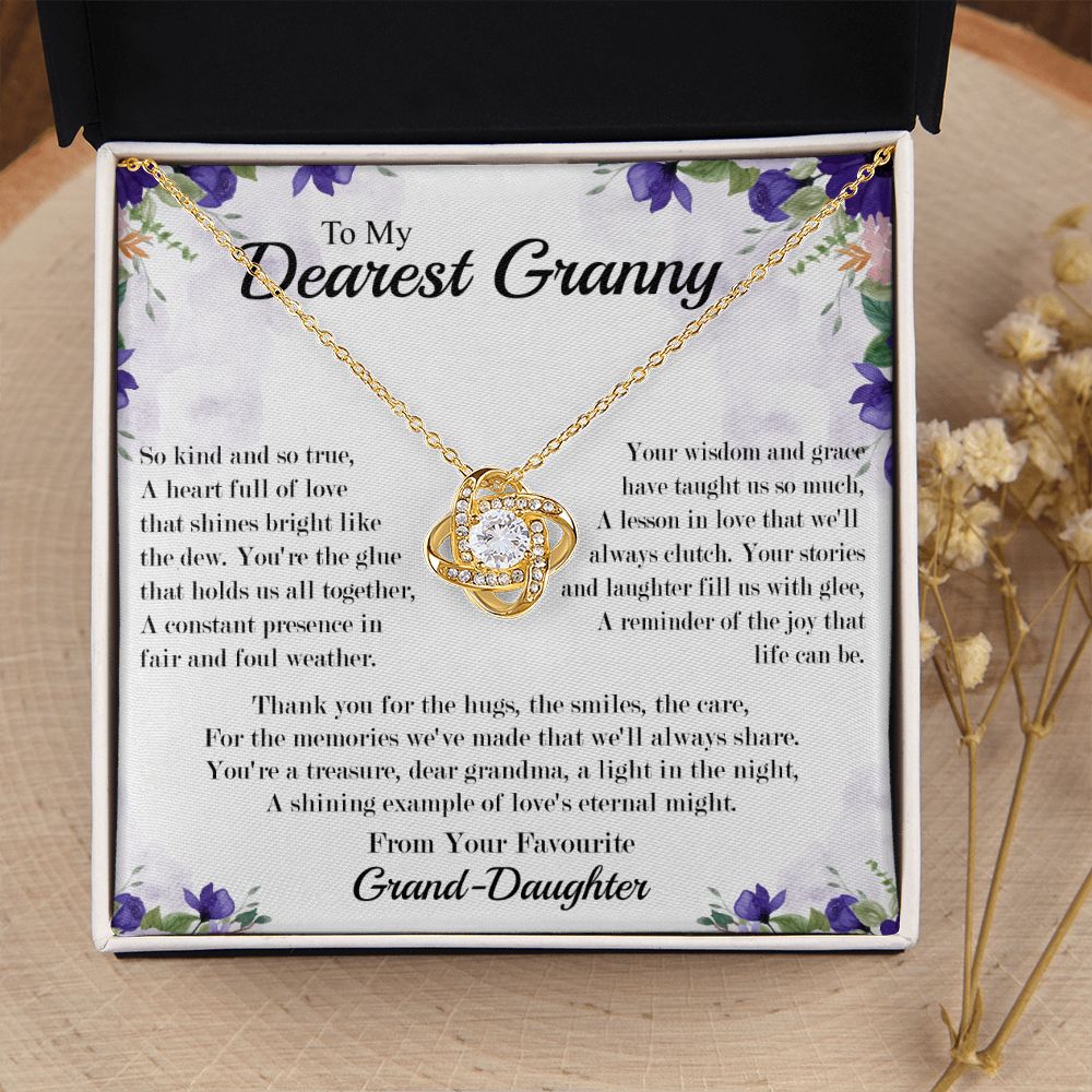 Dearest Granny - From Your Favorite Granddaughter -  Premium Love Knot Necklace