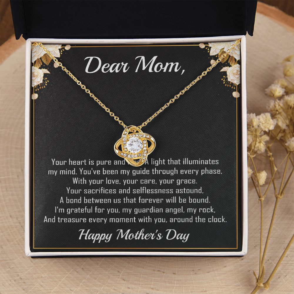 Dear Mom - Heart Pure and Kind -  Premium Love Knot Necklace