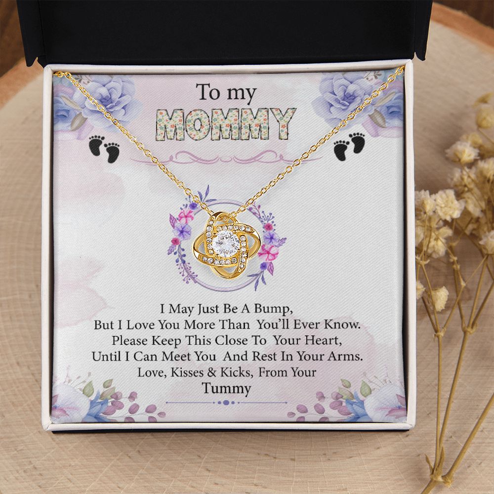 To My Mommy- Bump From Your Tummy - Premium Love Knot Necklace
