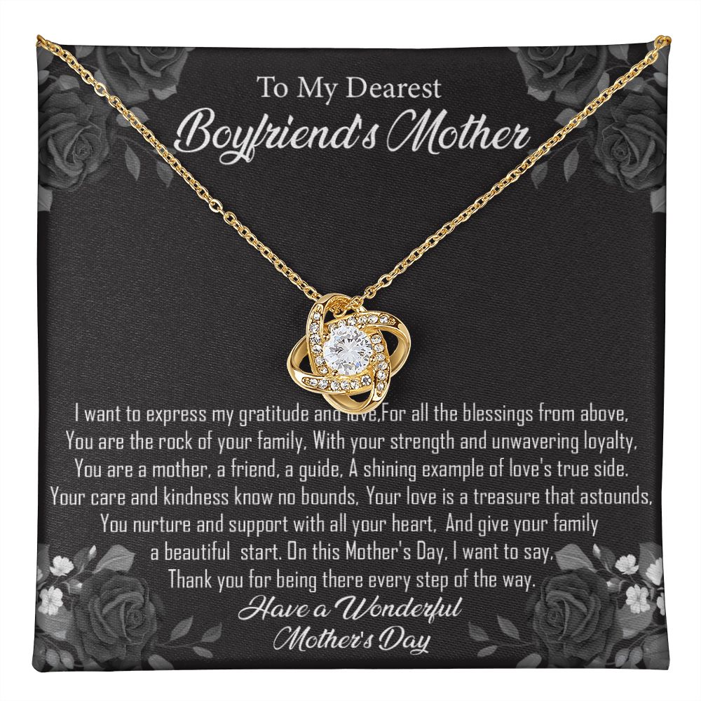 To My Boyfriends Mother - Kindness knows No Bounds -  Premium Love Knot Necklace