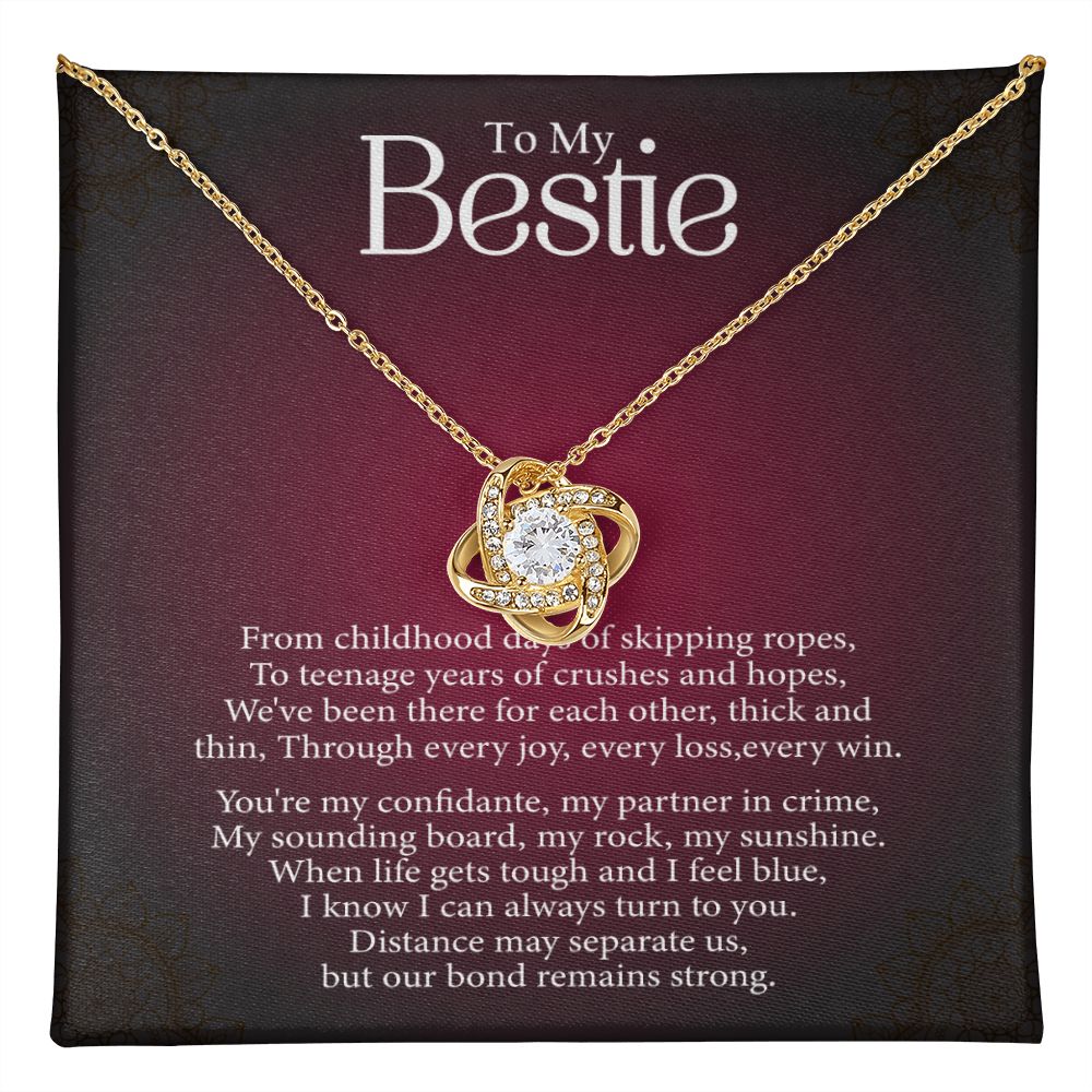 To My Bestie - Every Loss and Every Win -  Premium Love Knot Necklace
