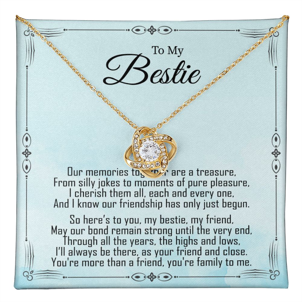 To My Bestie - Friendship Just Begun -  Premium Love Knot Necklace