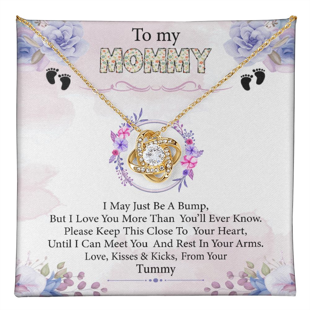 To My Mommy- Bump From Your Tummy - Premium Love Knot Necklace