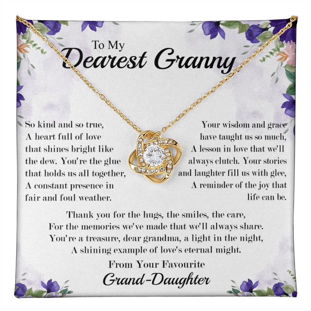Dearest Granny - From Your Favorite Granddaughter -  Premium Love Knot Necklace
