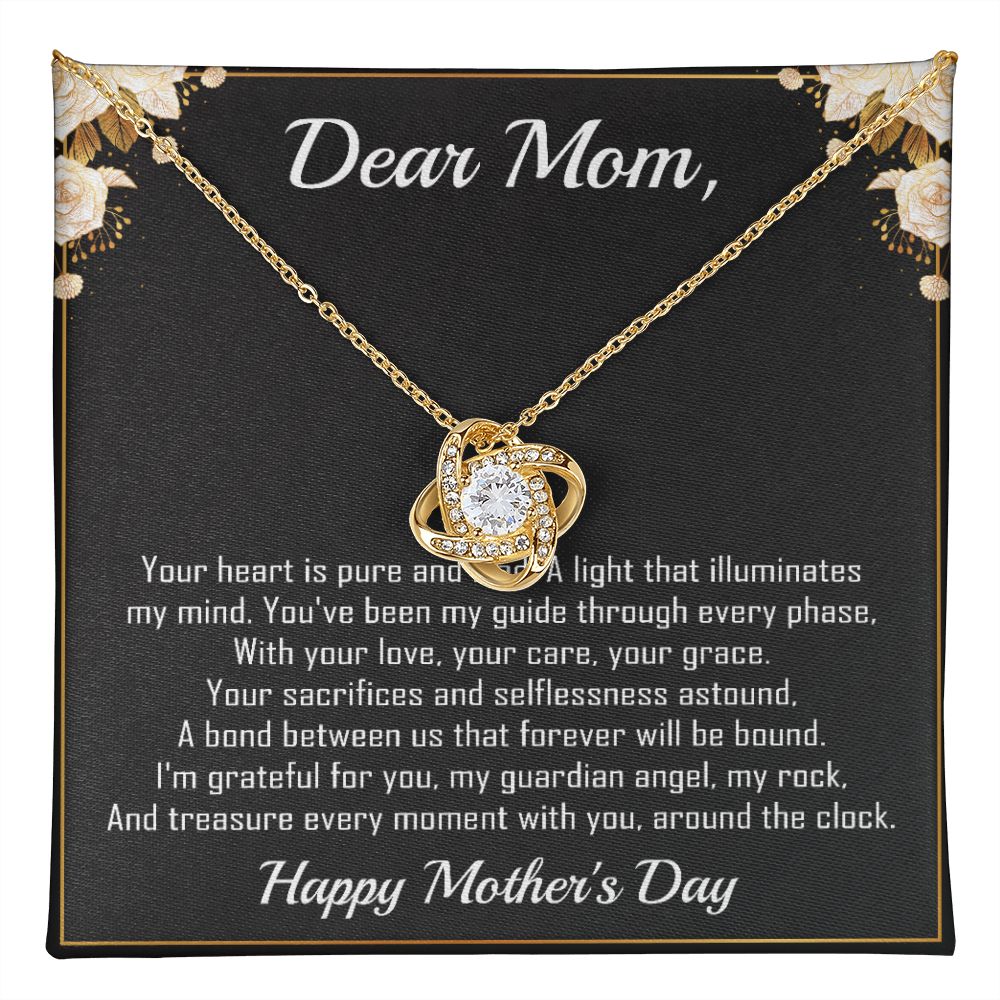 Dear Mom - Heart Pure and Kind -  Premium Love Knot Necklace