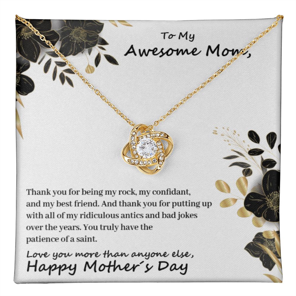 To My Mom - Thanks For Being My Rock - Premium Love Knot Necklace