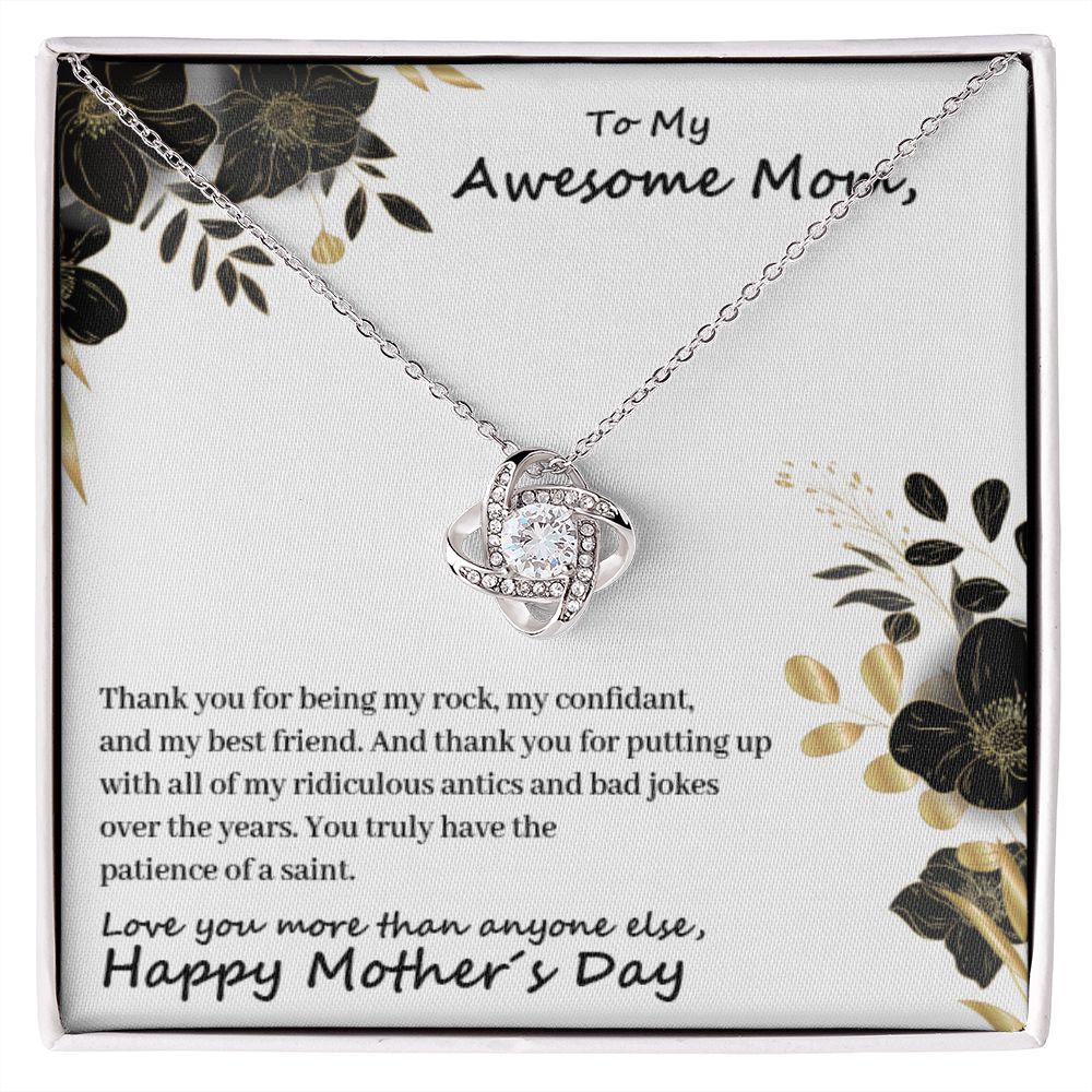 To My Mom - Thanks For Being My Rock - Premium Love Knot Necklace