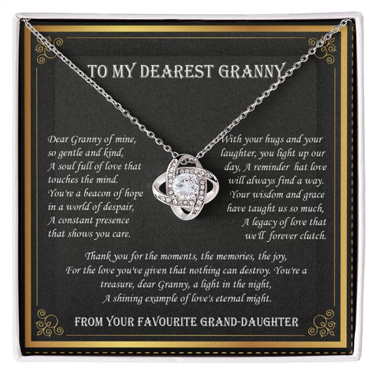 To My Granny - Shining Example of Love - Premium Love Knot Necklace