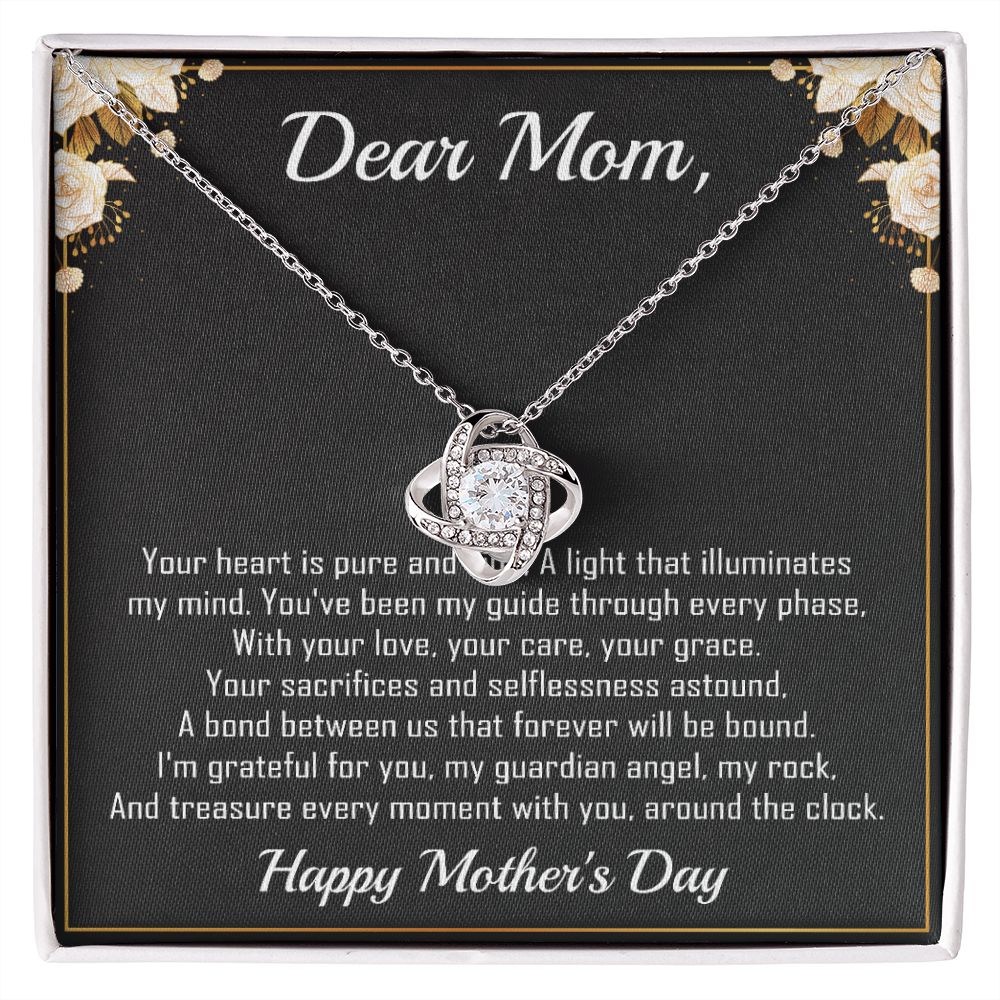 Dear Mom - Heart Pure and Kind -  Premium Love Knot Necklace
