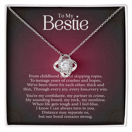 To My Bestie - Every Loss and Every Win -  Premium Love Knot Necklace
