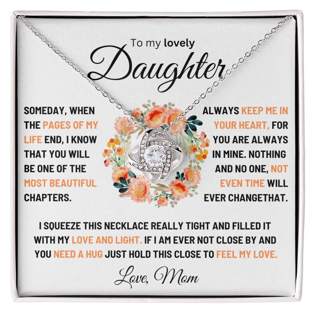 To My Lovely Daughter | Coral Wreath | Love Knot Necklace