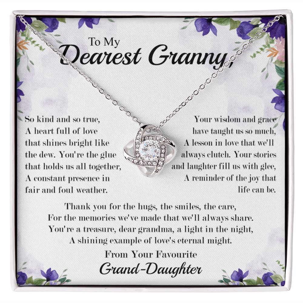 Dearest Granny - From Your Favorite Granddaughter -  Premium Love Knot Necklace