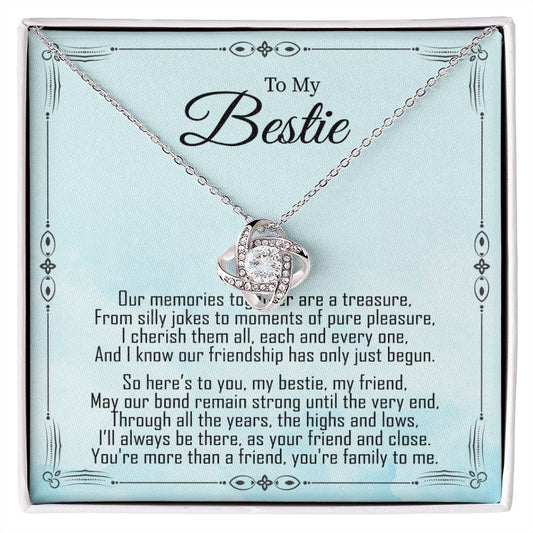 To My Bestie - Friendship Just Begun -  Premium Love Knot Necklace